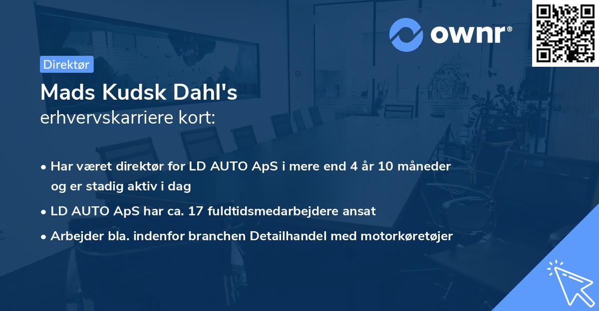 Mads Kudsk Dahl's erhvervskarriere kort