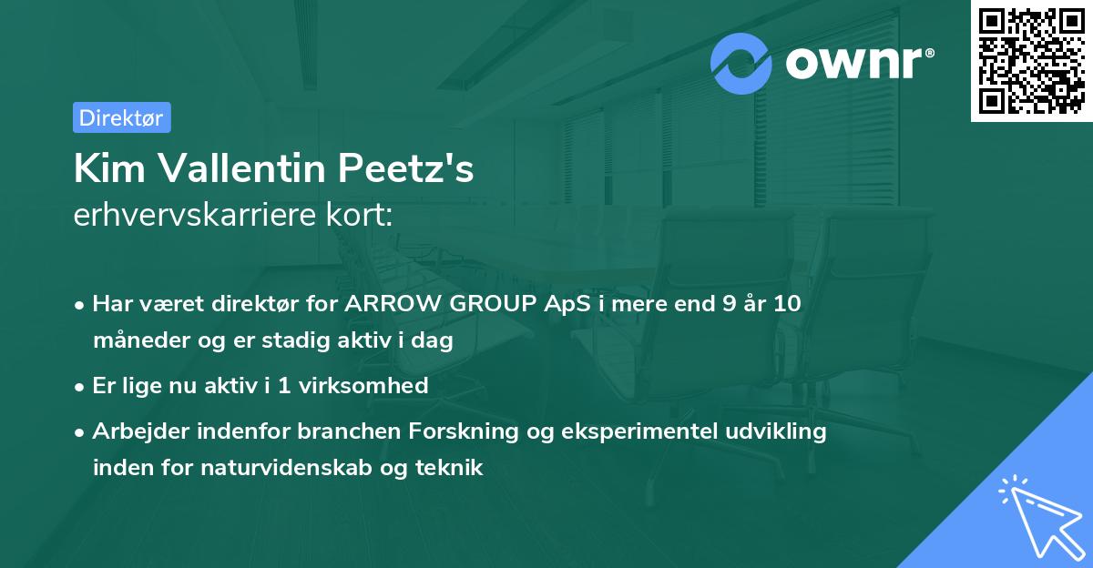 Kim Vallentin Peetz's erhvervskarriere kort