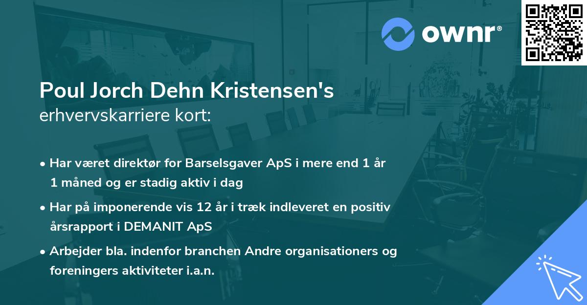 Poul Jorch Dehn Kristensen's erhvervskarriere kort