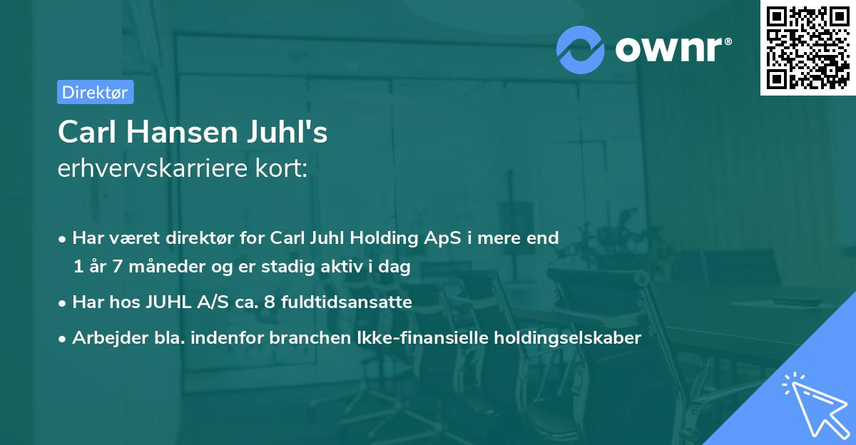 Carl Hansen Juhl's erhvervskarriere kort