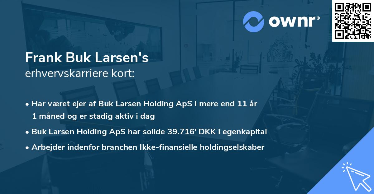 Frank Buk Larsen's erhvervskarriere kort