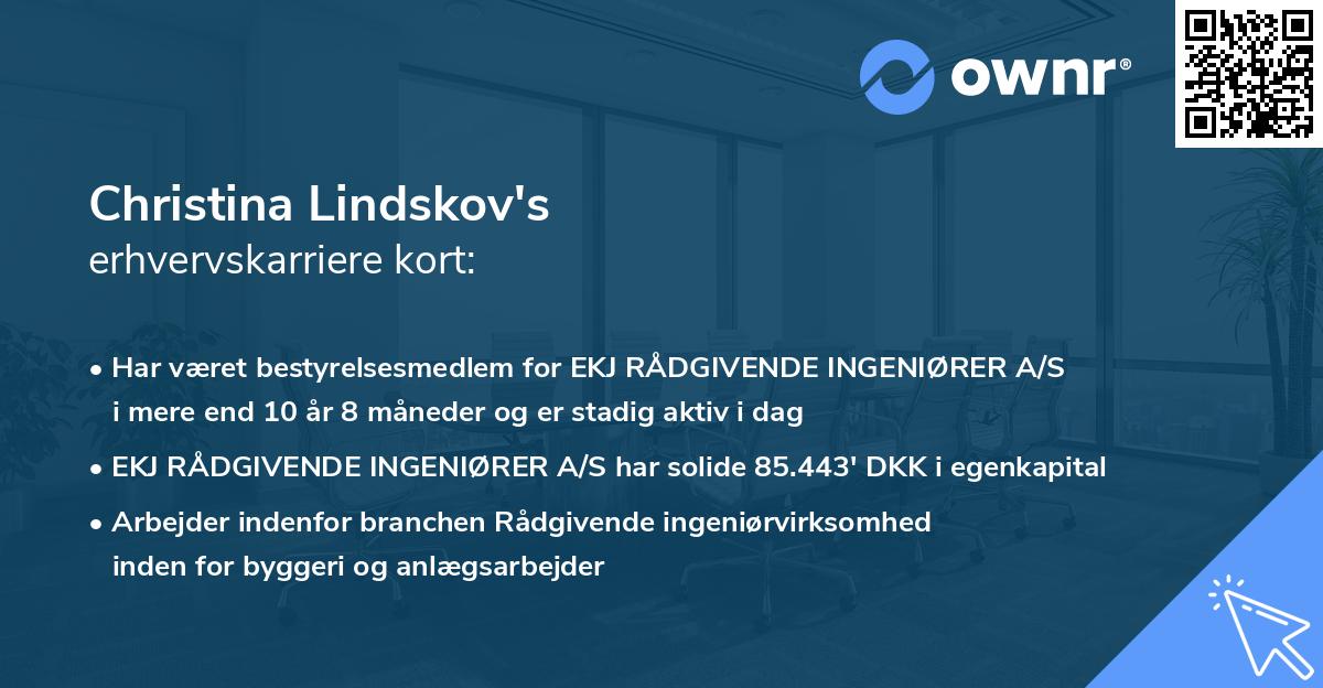 Christina Lindskov's erhvervskarriere kort