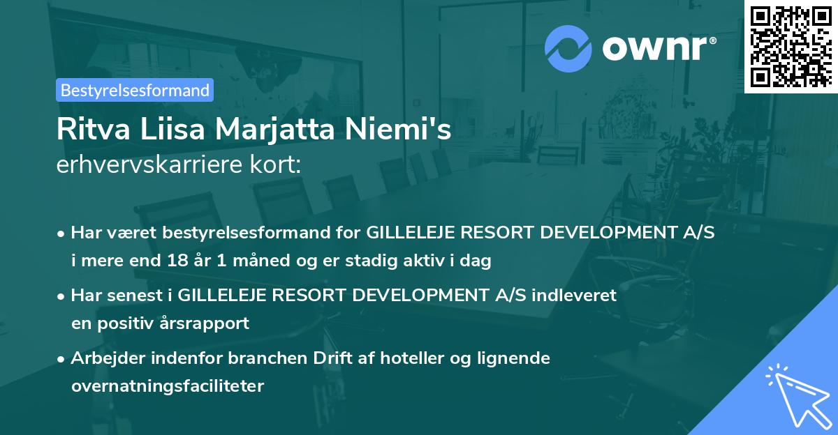 Ritva Liisa Marjatta Niemi's erhvervskarriere kort