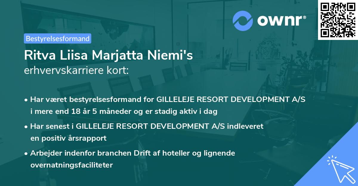 Ritva Liisa Marjatta Niemi's erhvervskarriere kort