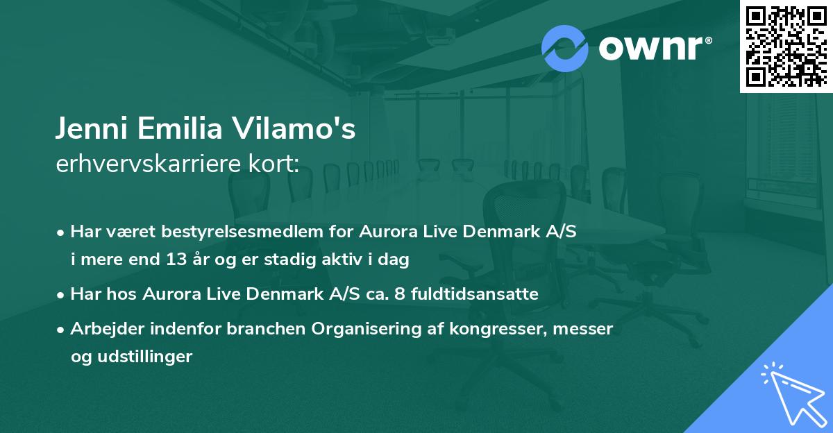 Jenni Emilia Vilamo's erhvervskarriere kort