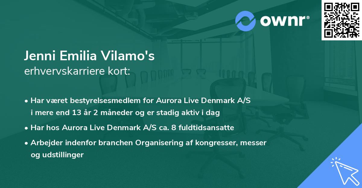 Jenni Emilia Vilamo's erhvervskarriere kort