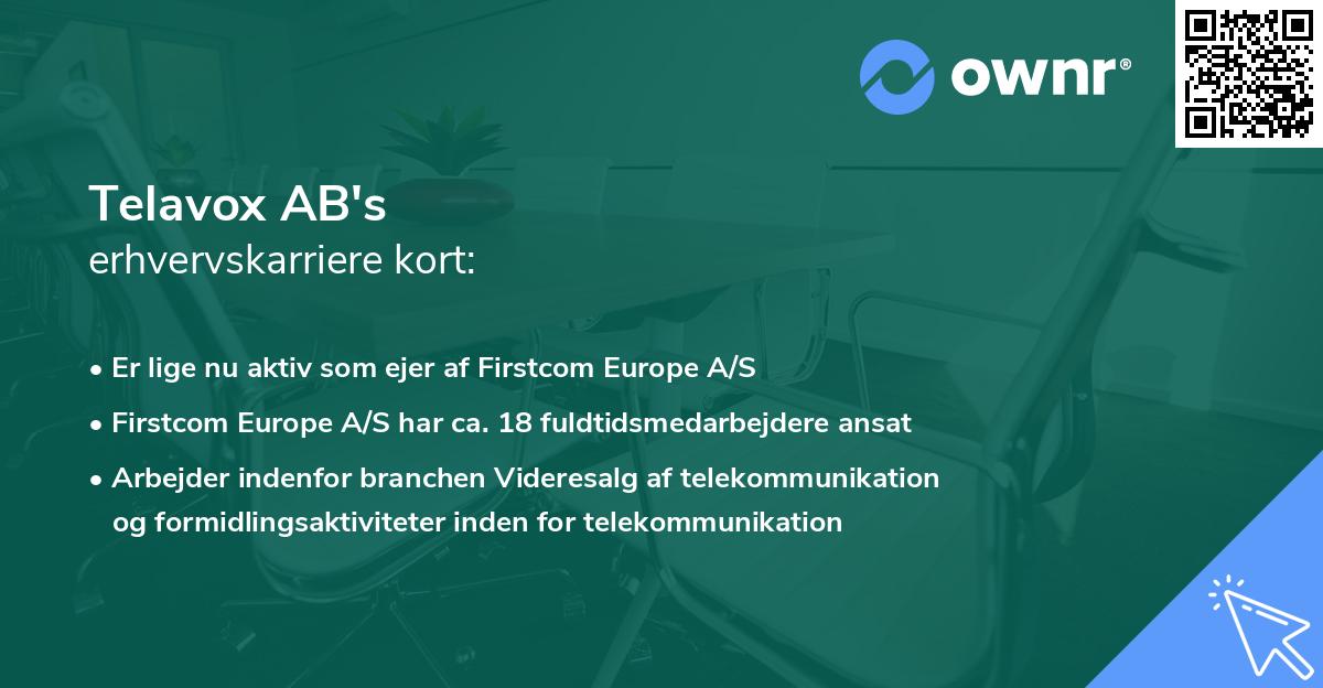 Telavox AB's erhvervskarriere kort