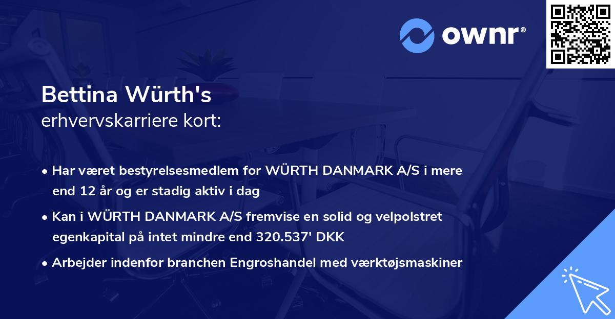 Bettina Würth's erhvervskarriere kort