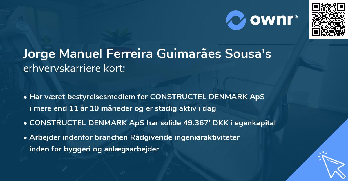 Jorge Manuel Ferreira Guimarães Sousa's erhvervskarriere kort