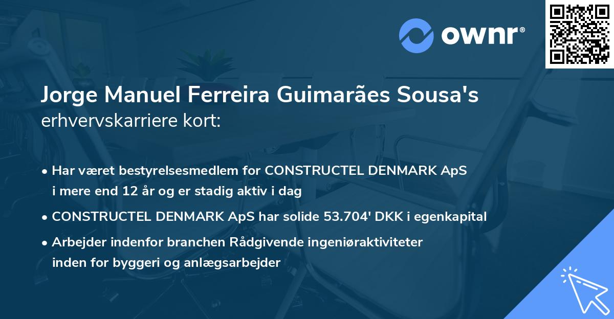 Jorge Manuel Ferreira Guimarães Sousa's erhvervskarriere kort