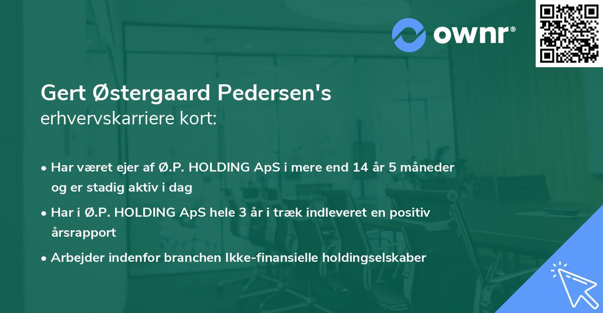 Gert Østergaard Pedersen's erhvervskarriere kort