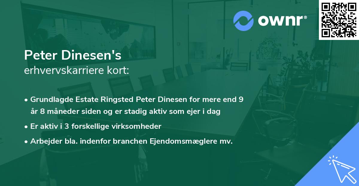 Peter Dinesen's erhvervskarriere kort