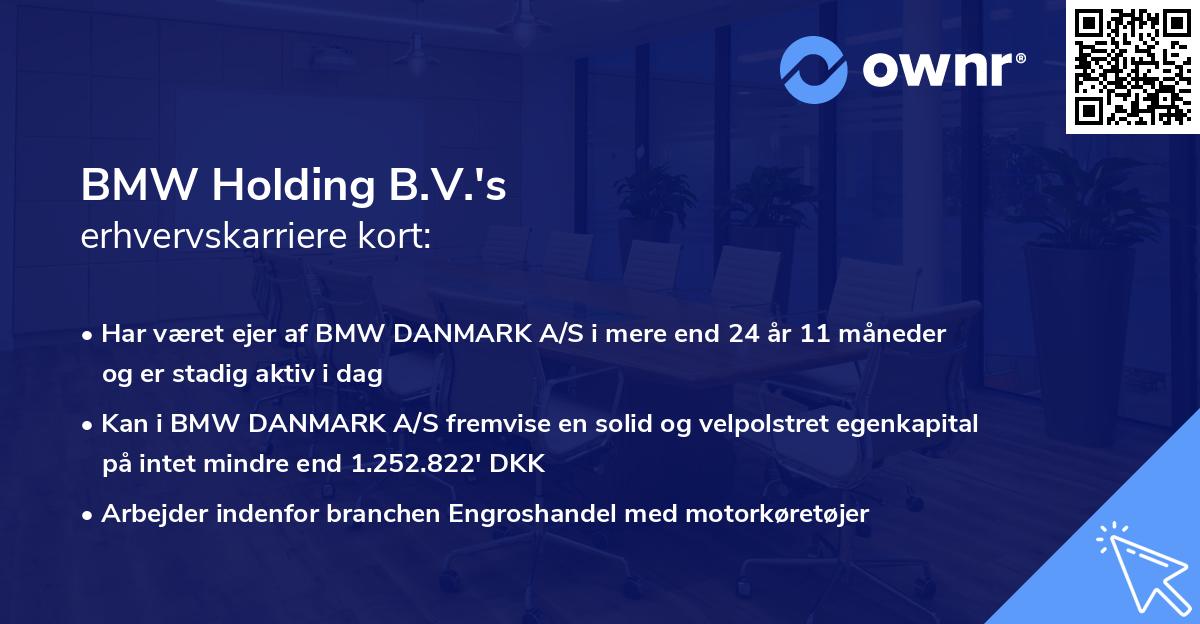 BMW Holding B.V.'s erhvervskarriere kort