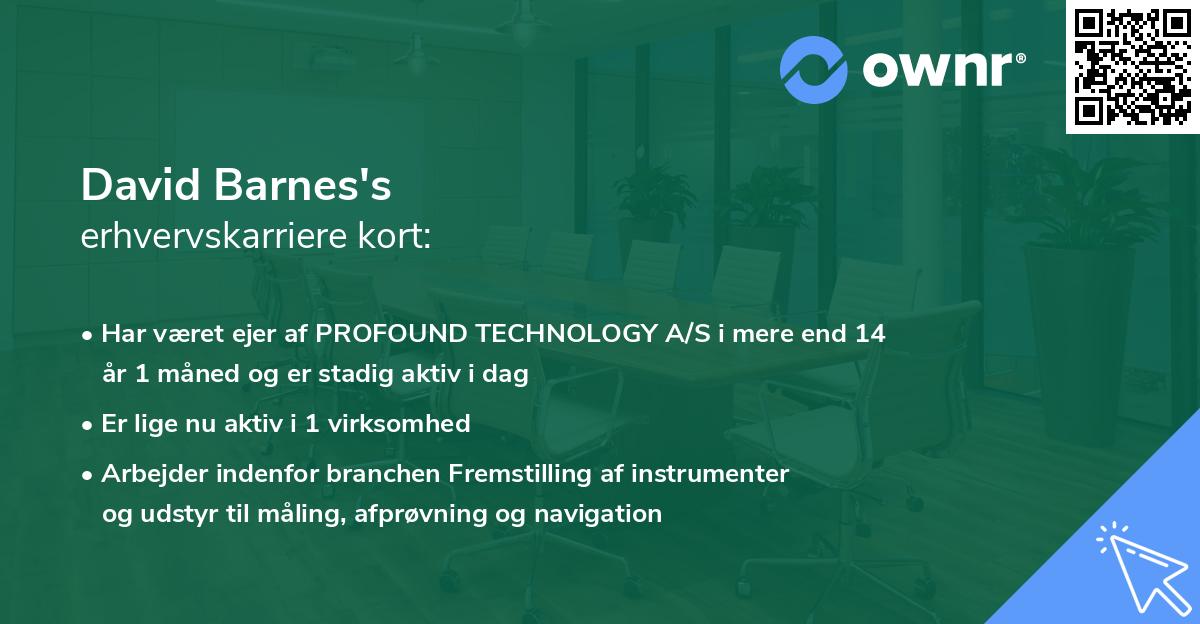 David Barnes's erhvervskarriere kort