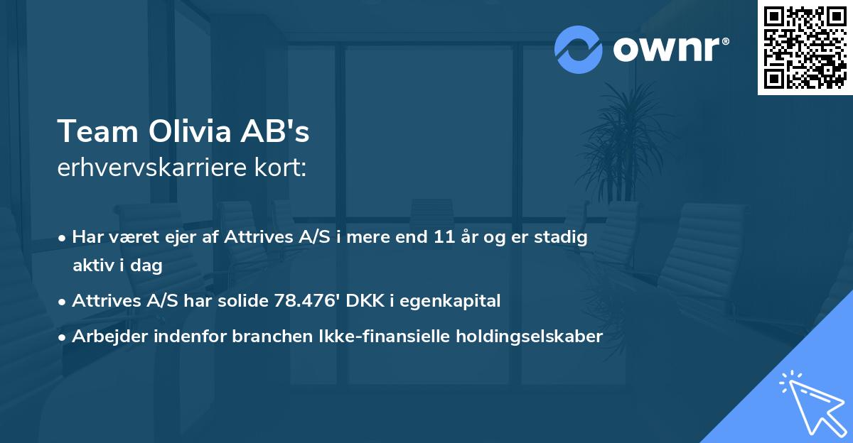 Team Olivia AB's erhvervskarriere kort