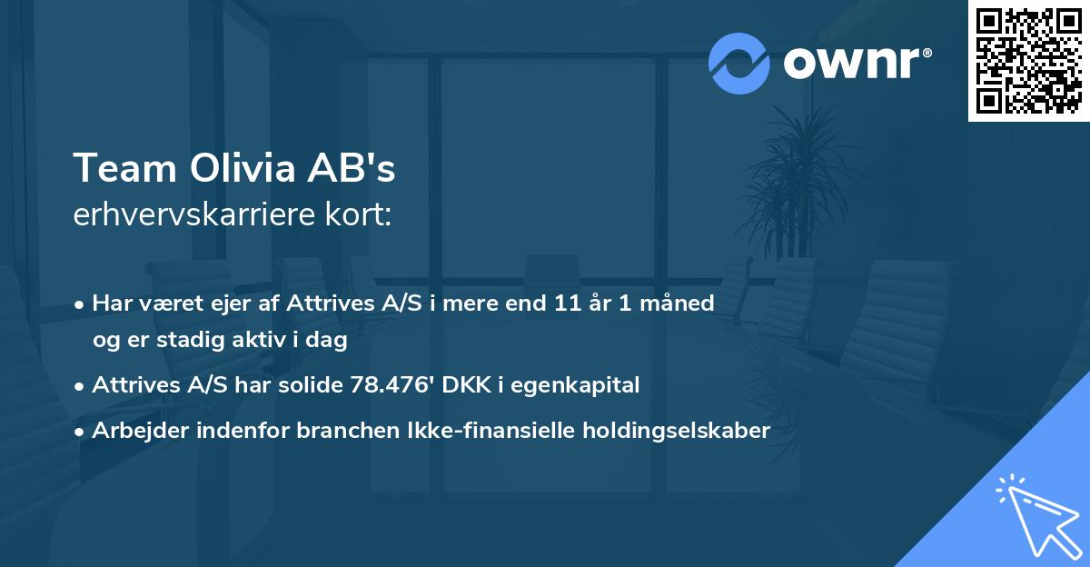 Team Olivia AB's erhvervskarriere kort