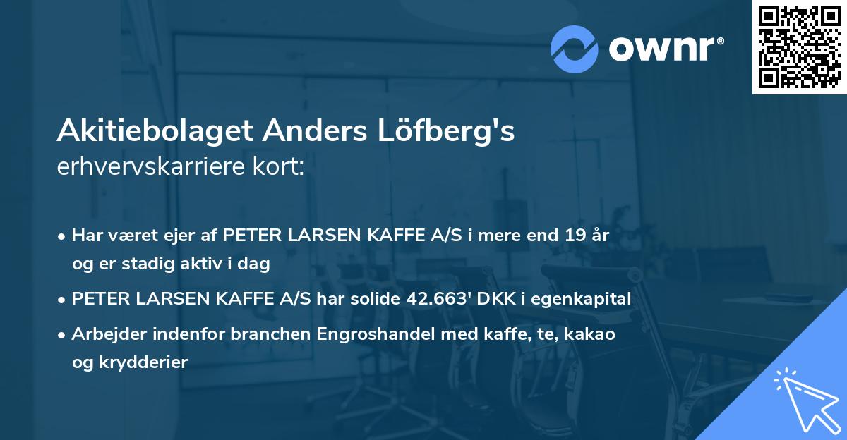 Akitiebolaget Anders Löfberg's erhvervskarriere kort