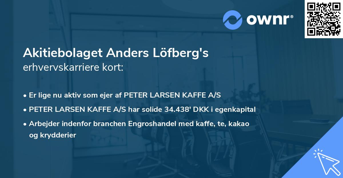 Akitiebolaget Anders Löfberg's erhvervskarriere kort