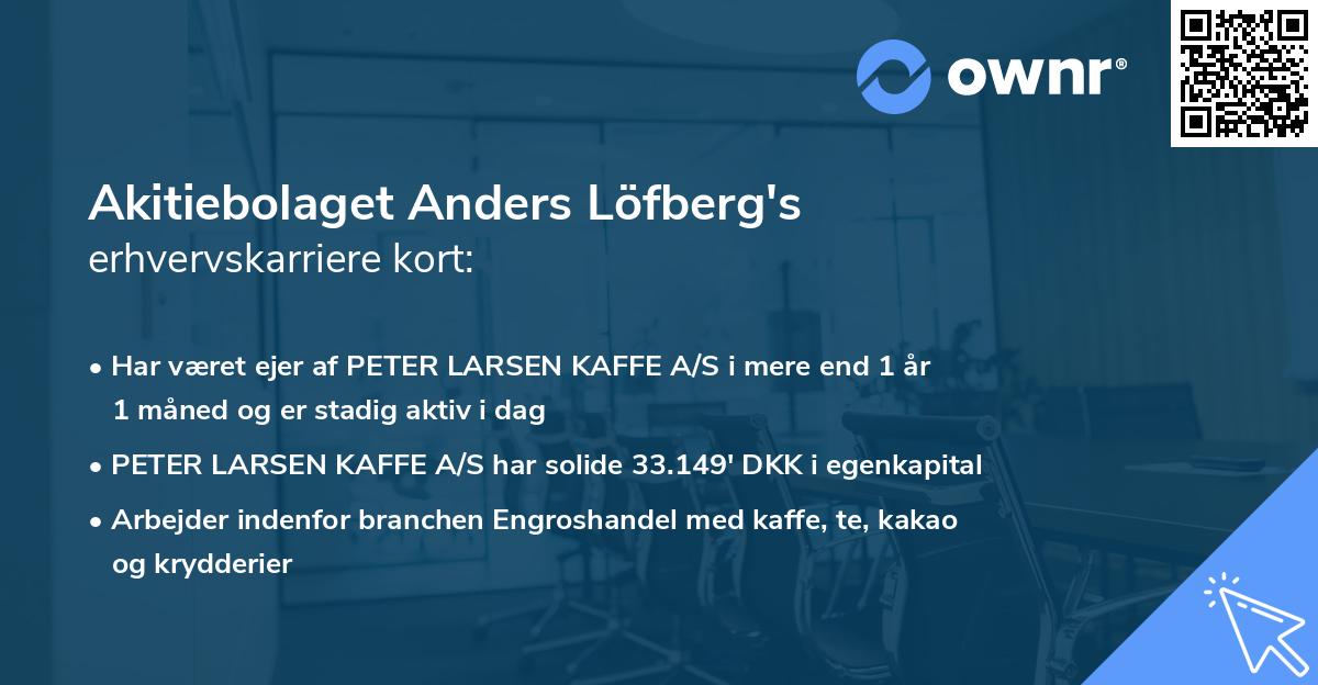 Akitiebolaget Anders Löfberg's erhvervskarriere kort