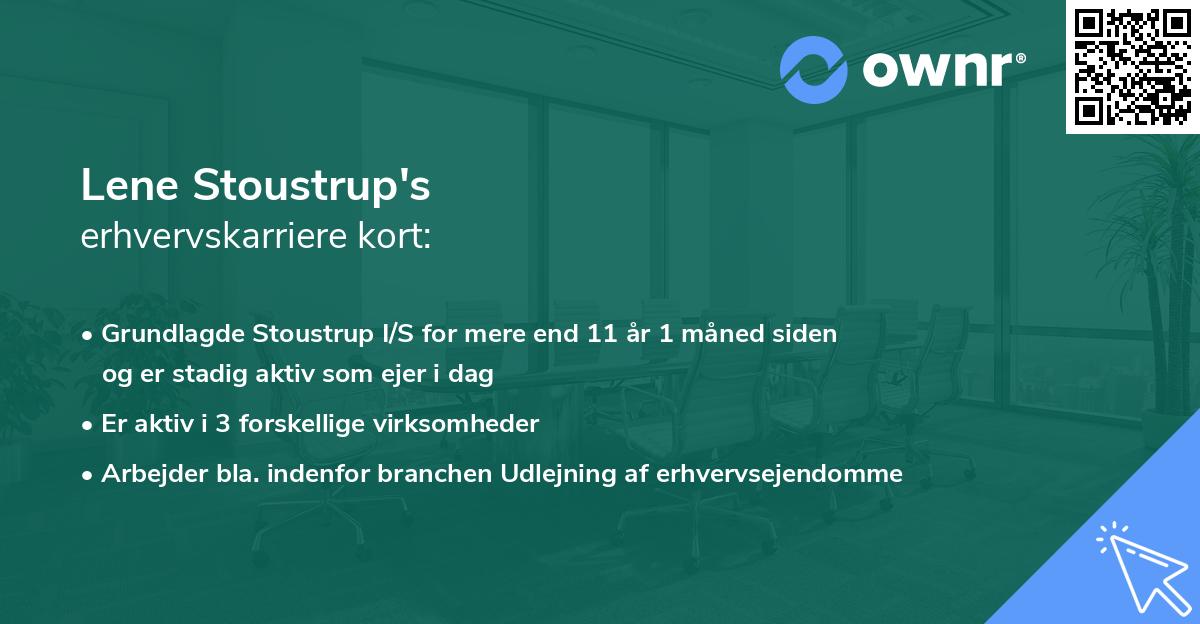 Lene Stoustrup's erhvervskarriere kort