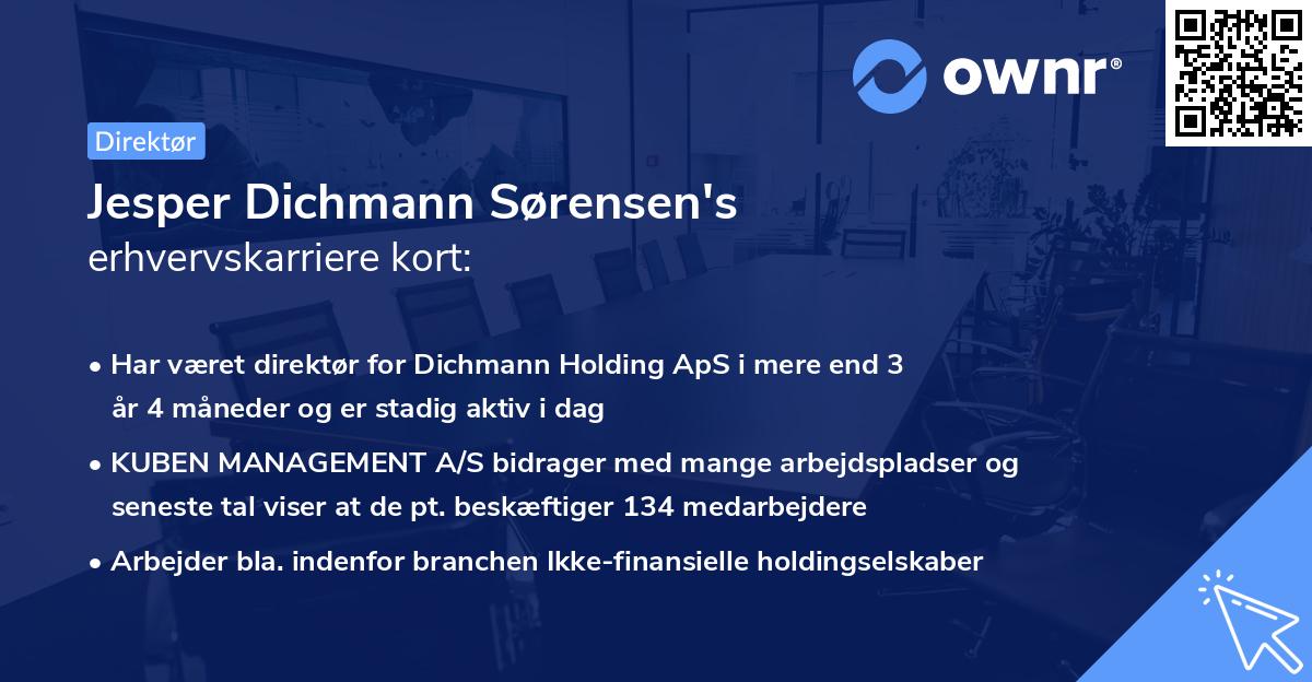 Jesper Dichmann Sørensen's erhvervskarriere kort