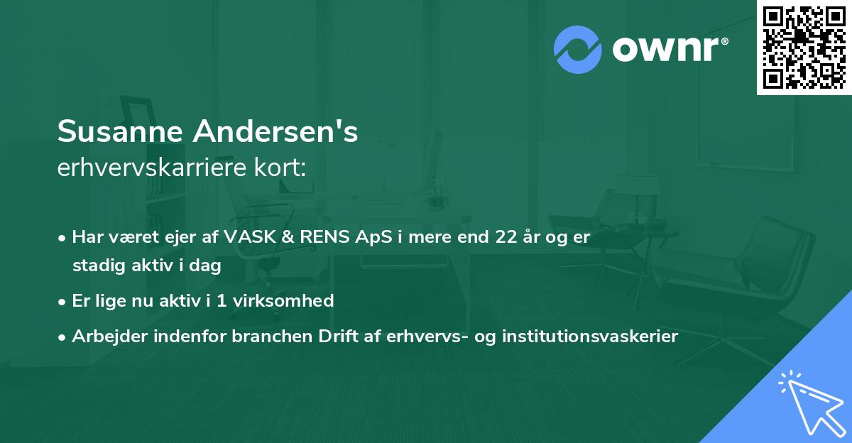 Susanne Andersen's erhvervskarriere kort