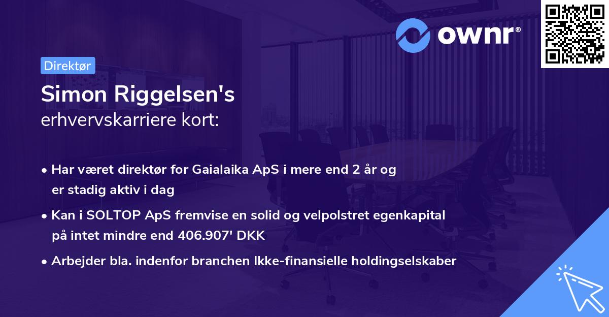 Simon Riggelsen's erhvervskarriere kort