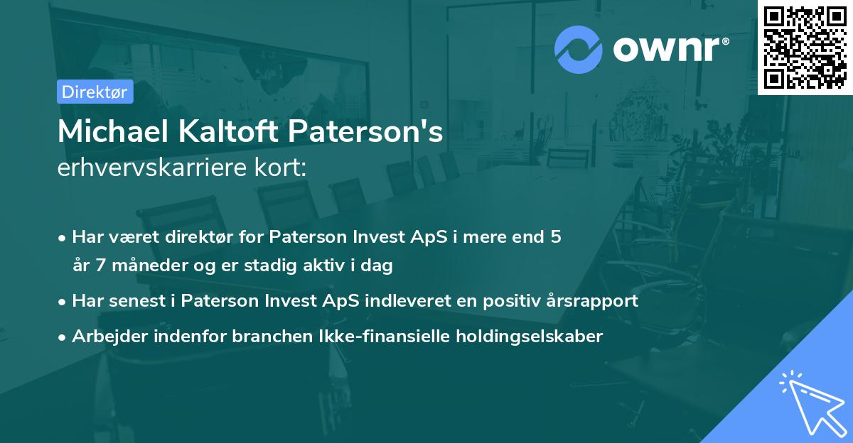 Michael Kaltoft Paterson's erhvervskarriere kort