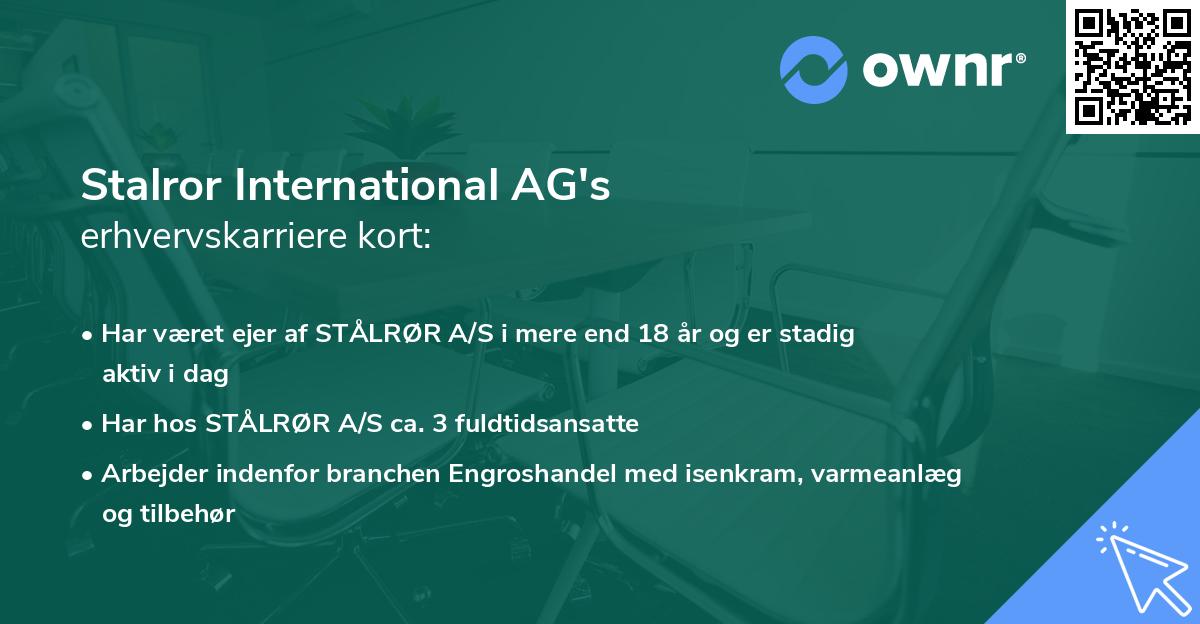 Stalror International AG's erhvervskarriere kort