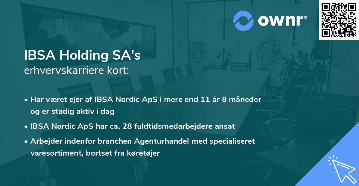 IBSA Holding SA's erhvervskarriere kort