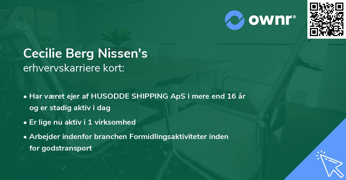 Cecilie Berg Nissen's erhvervskarriere kort