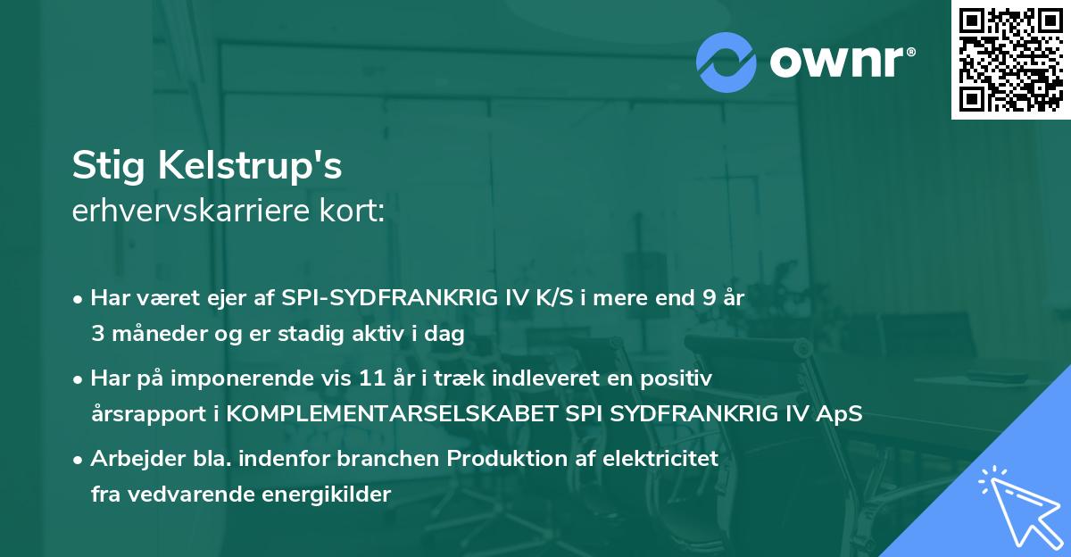 Stig Kelstrup's erhvervskarriere kort