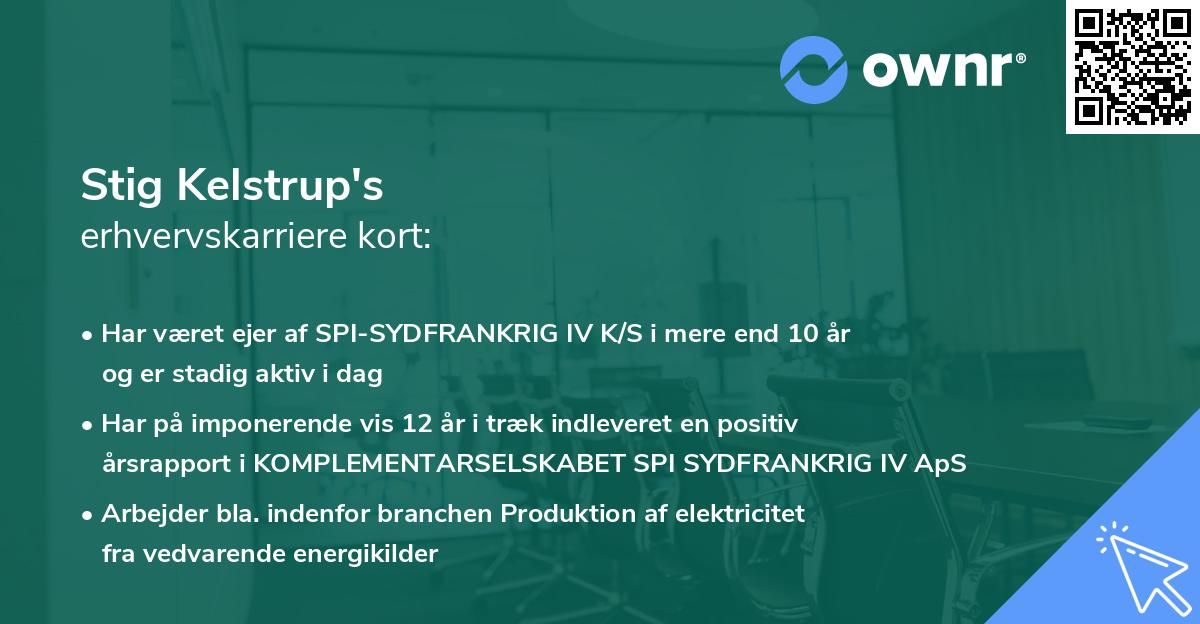 Stig Kelstrup's erhvervskarriere kort