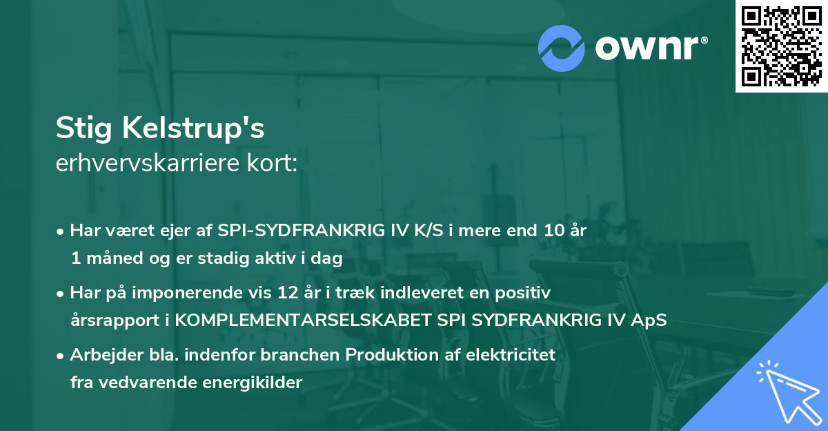 Stig Kelstrup's erhvervskarriere kort