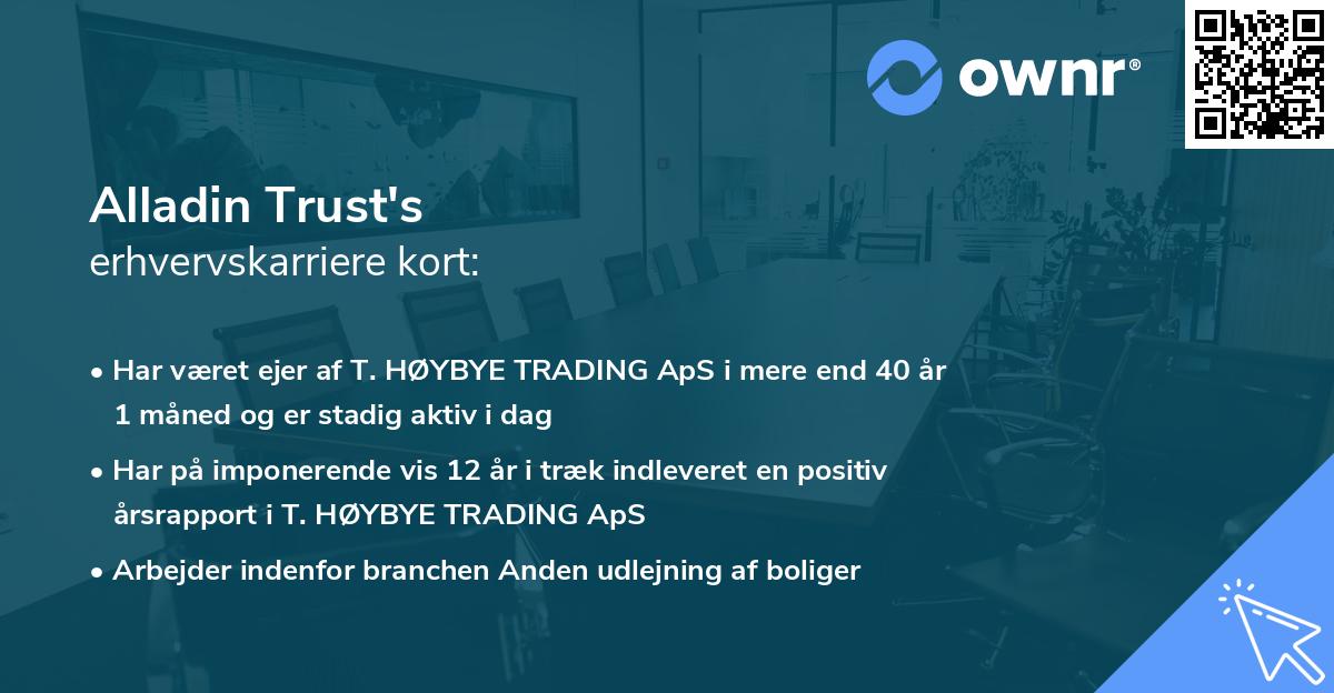 Alladin Trust's erhvervskarriere kort