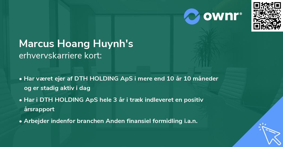 Marcus Hoang Huynh's erhvervskarriere kort