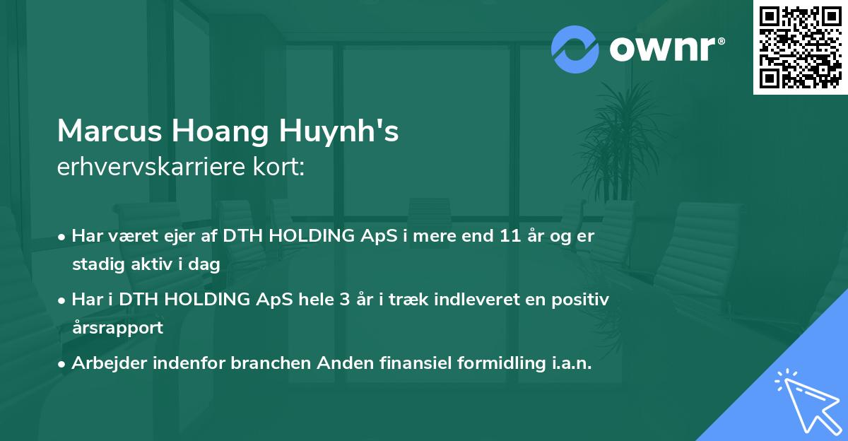 Marcus Hoang Huynh's erhvervskarriere kort