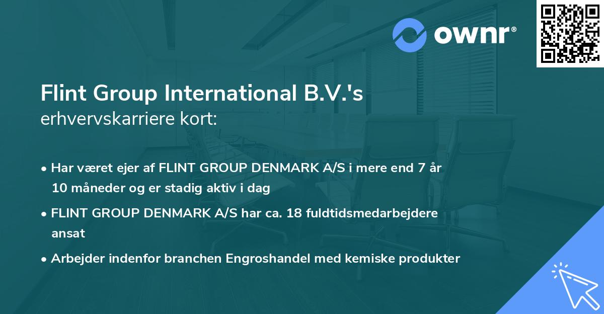 Flint Group International B.V.'s erhvervskarriere kort