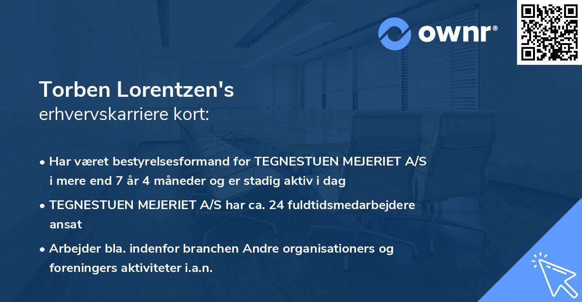 Torben Lorentzen's erhvervskarriere kort