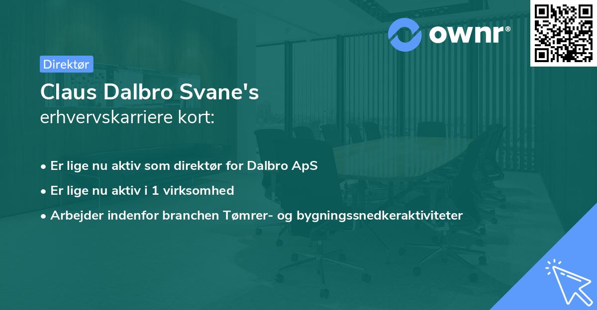 Claus Dalbro Svane's erhvervskarriere kort