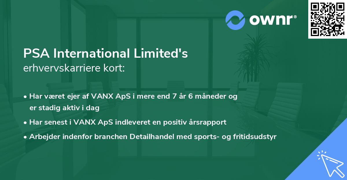PSA International Limited's erhvervskarriere kort