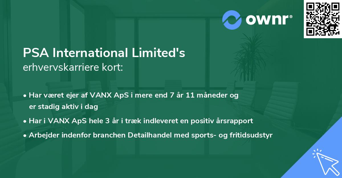 PSA International Limited's erhvervskarriere kort
