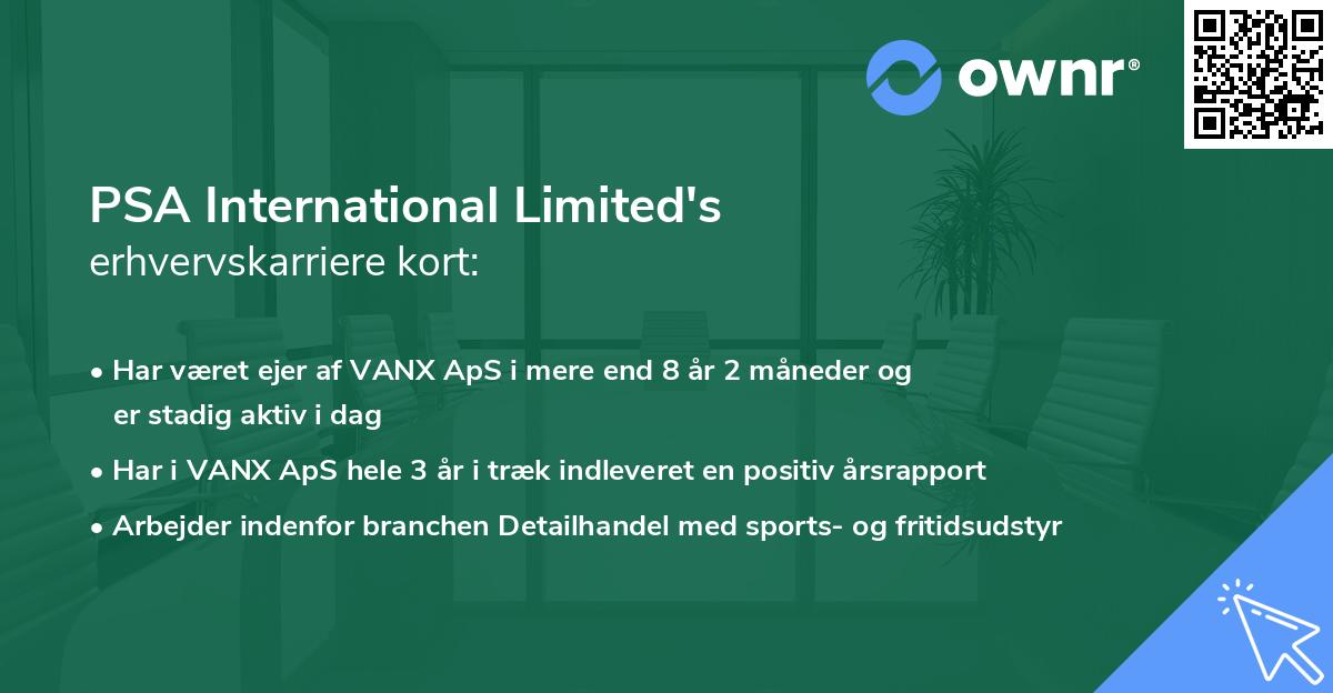 PSA International Limited's erhvervskarriere kort