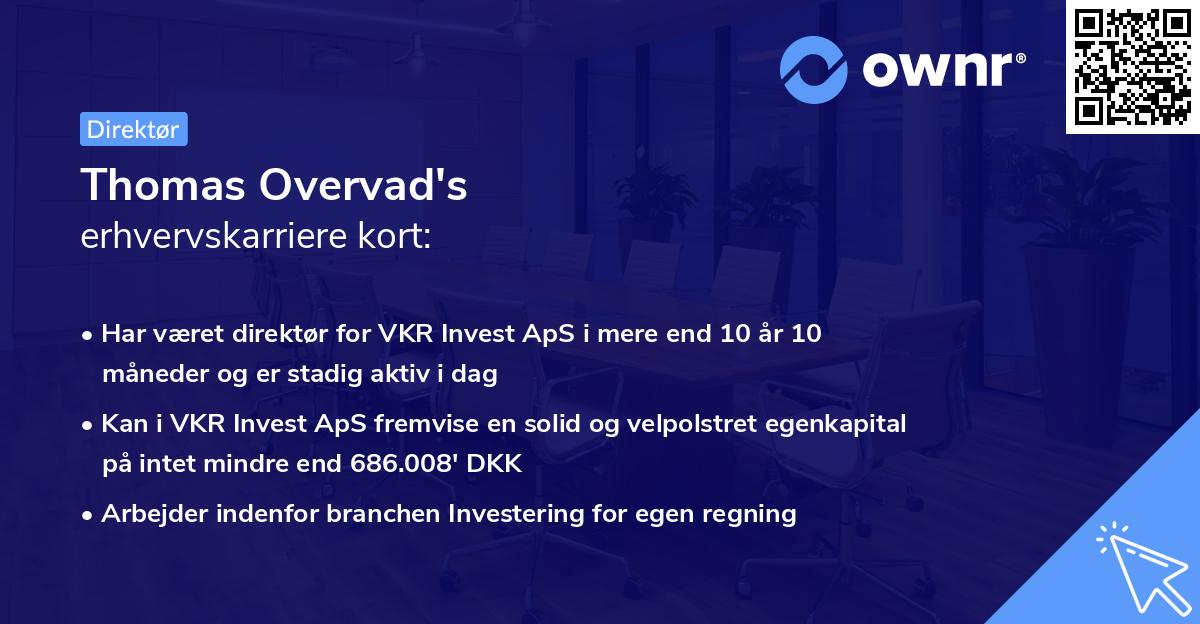 Thomas Overvad's erhvervskarriere kort