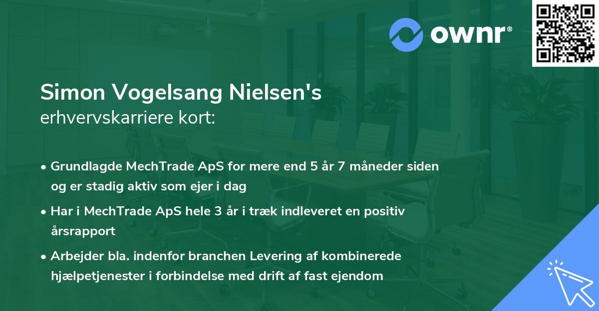 Simon Vogelsang Nielsen's erhvervskarriere kort