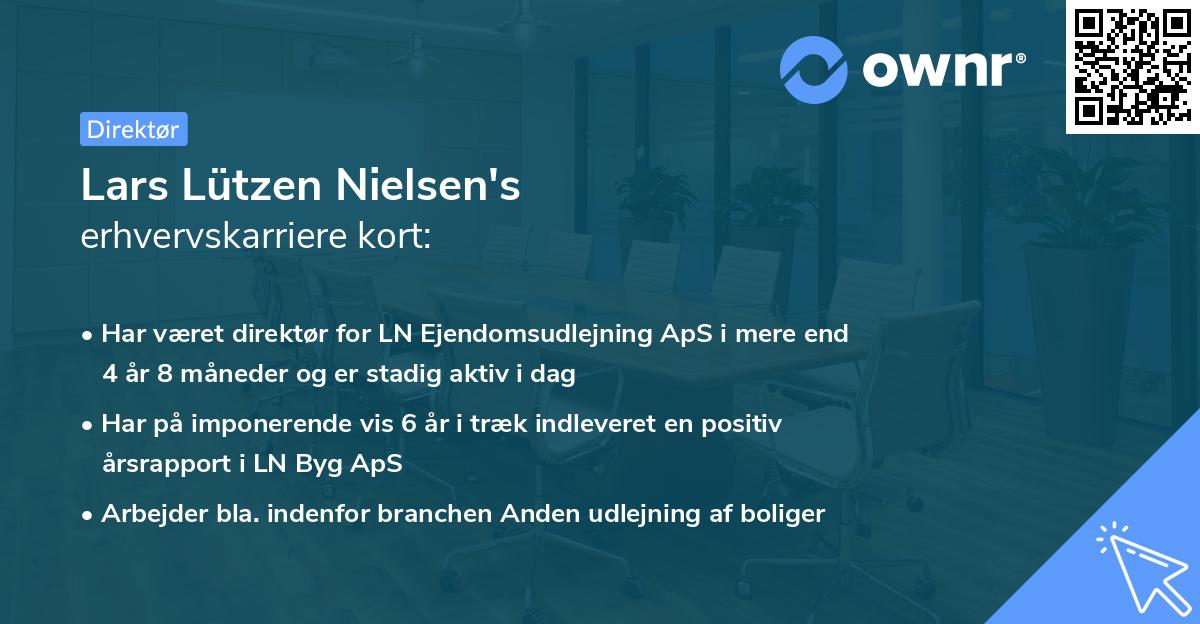 Lars Lützen Nielsen's erhvervskarriere kort