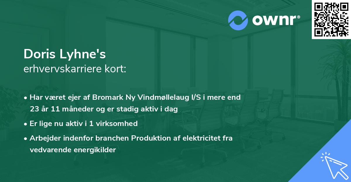 Doris Lyhne's erhvervskarriere kort