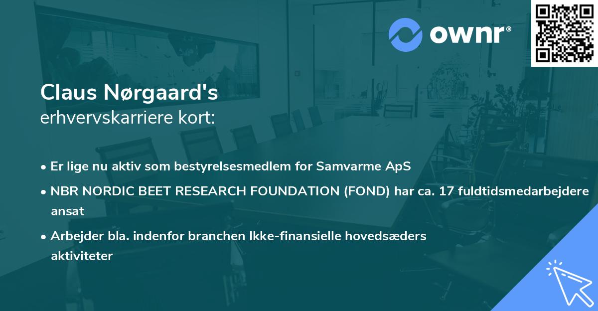 Claus Nørgaard's erhvervskarriere kort