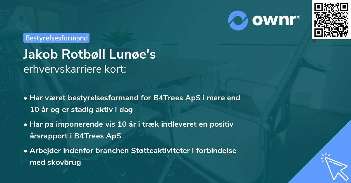 Jakob Rotbøll Lunøe's erhvervskarriere kort