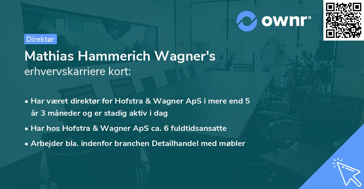 Mathias Hammerich Wagner's erhvervskarriere kort